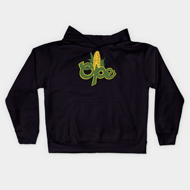 Ope! Corn time Kids Hoodie by Shea Klein